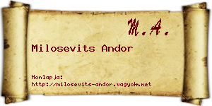 Milosevits Andor névjegykártya